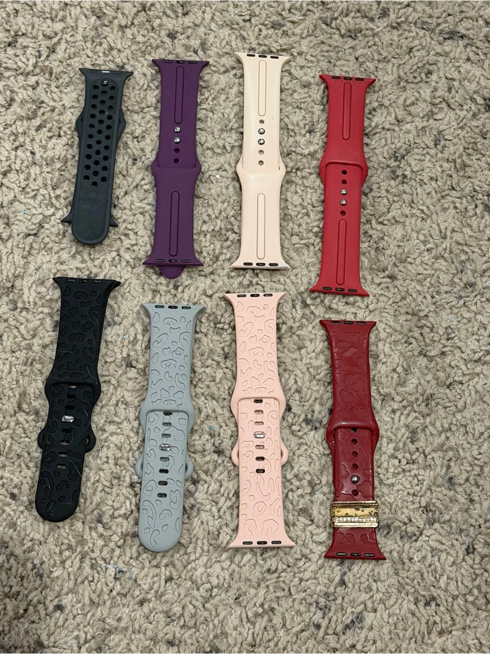 8 Assorted Silicone Watch Bands